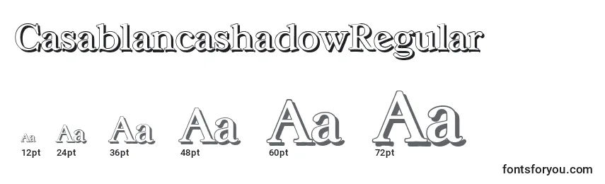 Размеры шрифта CasablancashadowRegular
