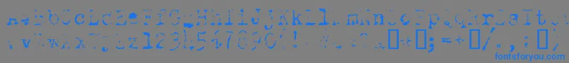 OldTypewriterSkimpy-Schriftart – Blaue Schriften auf grauem Hintergrund