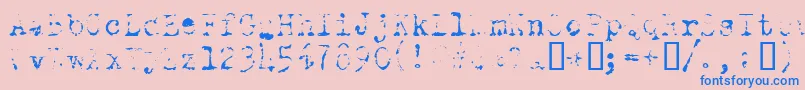 OldTypewriterSkimpy Font – Blue Fonts on Pink Background