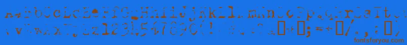 OldTypewriterSkimpy Font – Brown Fonts on Blue Background