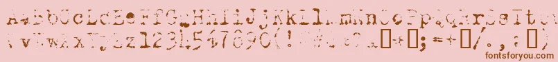 OldTypewriterSkimpy Font – Brown Fonts on Pink Background