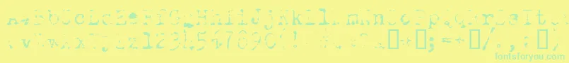 OldTypewriterSkimpy Font – Green Fonts on Yellow Background