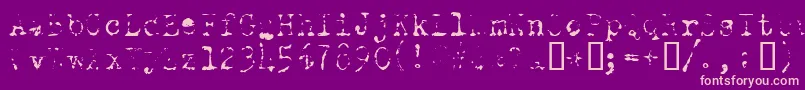 OldTypewriterSkimpy Font – Pink Fonts on Purple Background