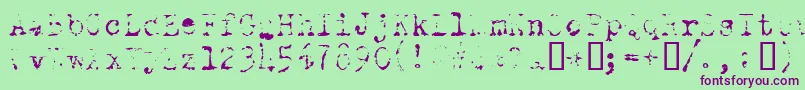 OldTypewriterSkimpy Font – Purple Fonts on Green Background