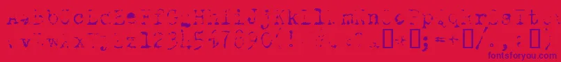 フォントOldTypewriterSkimpy – 赤い背景に紫のフォント