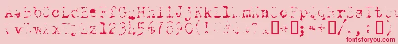 OldTypewriterSkimpy Font – Red Fonts on Pink Background