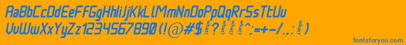 NowadaysItalic Font – Blue Fonts on Orange Background