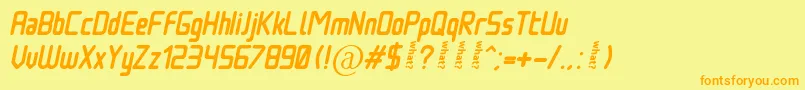 NowadaysItalic Font – Orange Fonts on Yellow Background