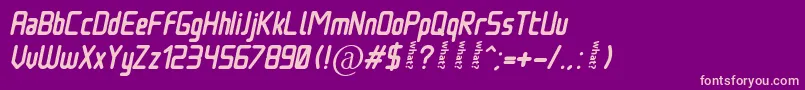 NowadaysItalic Font – Pink Fonts on Purple Background