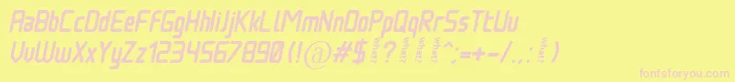 NowadaysItalic Font – Pink Fonts on Yellow Background