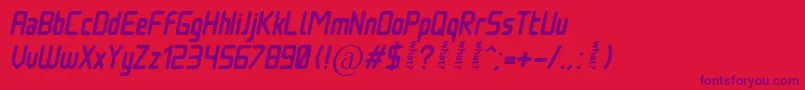 NowadaysItalic Font – Purple Fonts on Red Background