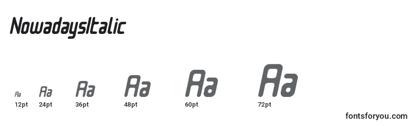 NowadaysItalic Font Sizes