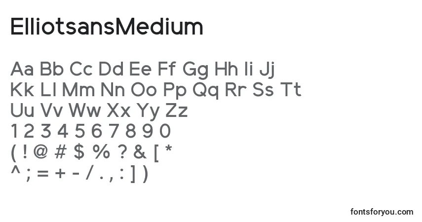 ElliotsansMediumフォント–アルファベット、数字、特殊文字