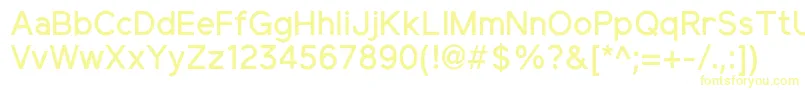 フォントElliotsansMedium – 白い背景に黄色の文字