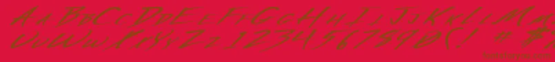 VeckerExBoldItalic Font – Brown Fonts on Red Background