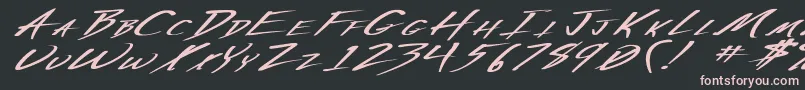 VeckerExBoldItalic Font – Pink Fonts on Black Background
