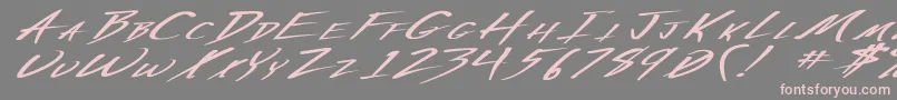 Weitere Informationen zur VeckerExBoldItalic-Schriftart VeckerExBoldItalic-Schriftart – Rosa Schriften auf grauem Hintergrund