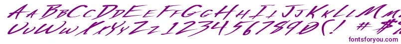 Czcionka VeckerExBoldItalic – fioletowe czcionki