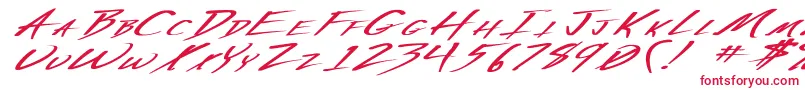 VeckerExBoldItalic Font – Red Fonts on White Background