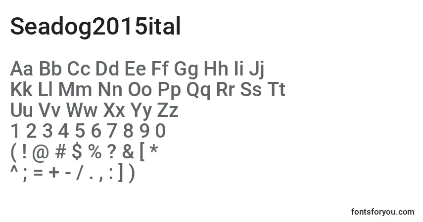 A fonte Seadog2015ital – alfabeto, números, caracteres especiais