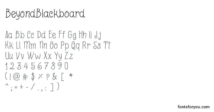 Schriftart BeyondBlackboard – Alphabet, Zahlen, spezielle Symbole