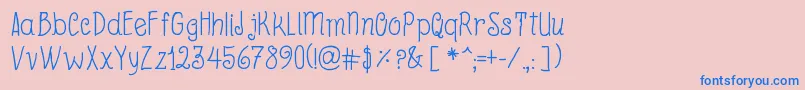BeyondBlackboard Font – Blue Fonts on Pink Background