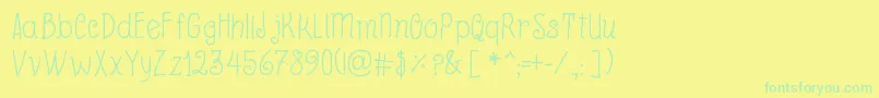 BeyondBlackboard Font – Green Fonts on Yellow Background