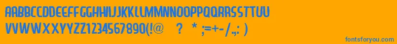 LazySans Font – Blue Fonts on Orange Background