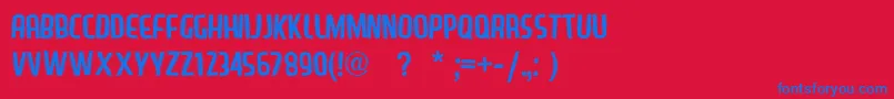 LazySans Font – Blue Fonts on Red Background