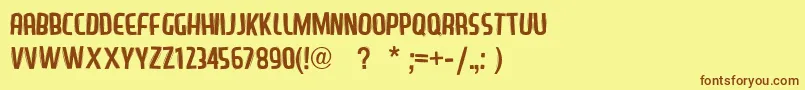 LazySans Font – Brown Fonts on Yellow Background