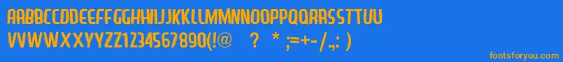 LazySans Font – Orange Fonts on Blue Background