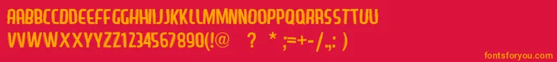 LazySans Font – Orange Fonts on Red Background