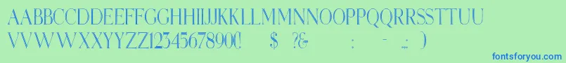 Elizabethcn Font – Blue Fonts on Green Background