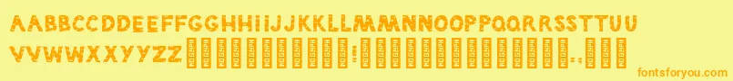 DrakeviewzRegular Font – Orange Fonts on Yellow Background