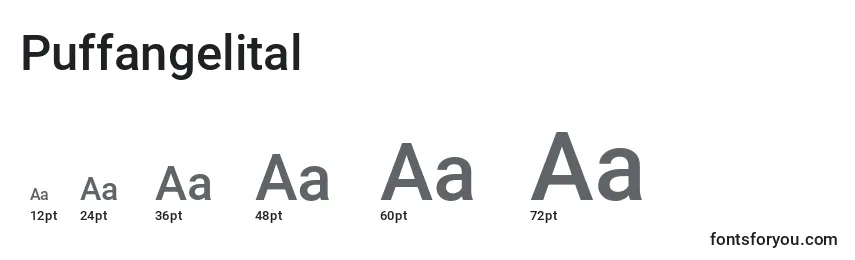 Размеры шрифта Puffangelital