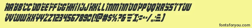 Armyrangerscondital Font – Black Fonts on Yellow Background