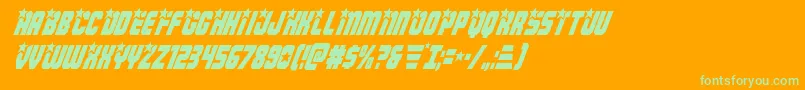 Armyrangerscondital Font – Green Fonts on Orange Background