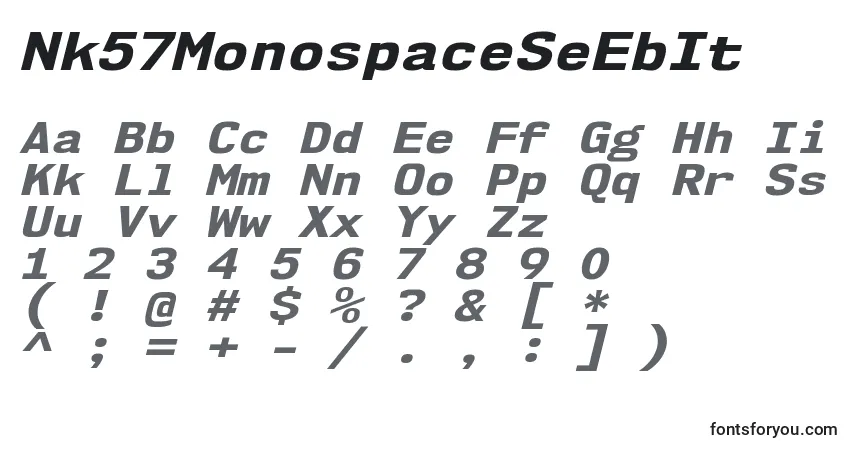 Fuente Nk57MonospaceSeEbIt - alfabeto, números, caracteres especiales