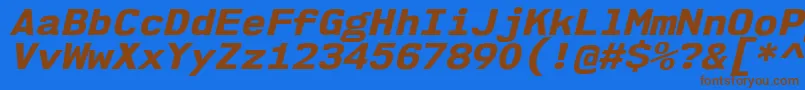 Nk57MonospaceSeEbIt Font – Brown Fonts on Blue Background
