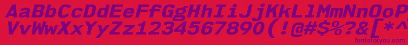 Nk57MonospaceSeEbIt-Schriftart – Violette Schriften auf rotem Hintergrund