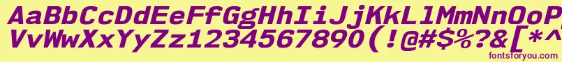 Nk57MonospaceSeEbIt Font – Purple Fonts on Yellow Background