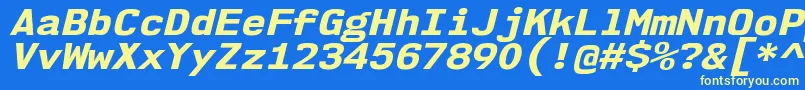 Nk57MonospaceSeEbIt Font – Yellow Fonts on Blue Background