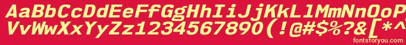 Nk57MonospaceSeEbIt Font – Yellow Fonts on Red Background