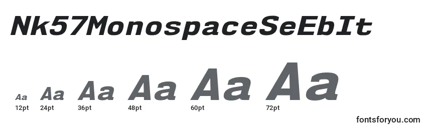 Размеры шрифта Nk57MonospaceSeEbIt