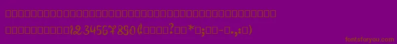 Pero-Schriftart – Braune Schriften auf violettem Hintergrund