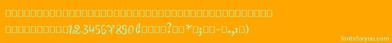 Pero Font – Green Fonts on Orange Background