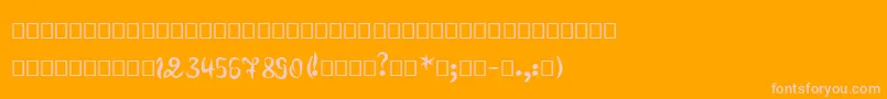 Pero-Schriftart – Rosa Schriften auf orangefarbenem Hintergrund