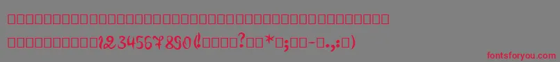 Pero Font – Red Fonts on Gray Background