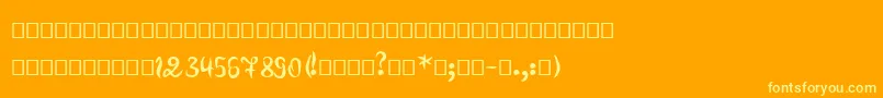 Pero Font – Yellow Fonts on Orange Background