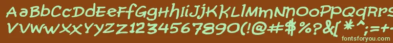 ComicGibiBoldItalic Font – Green Fonts on Brown Background